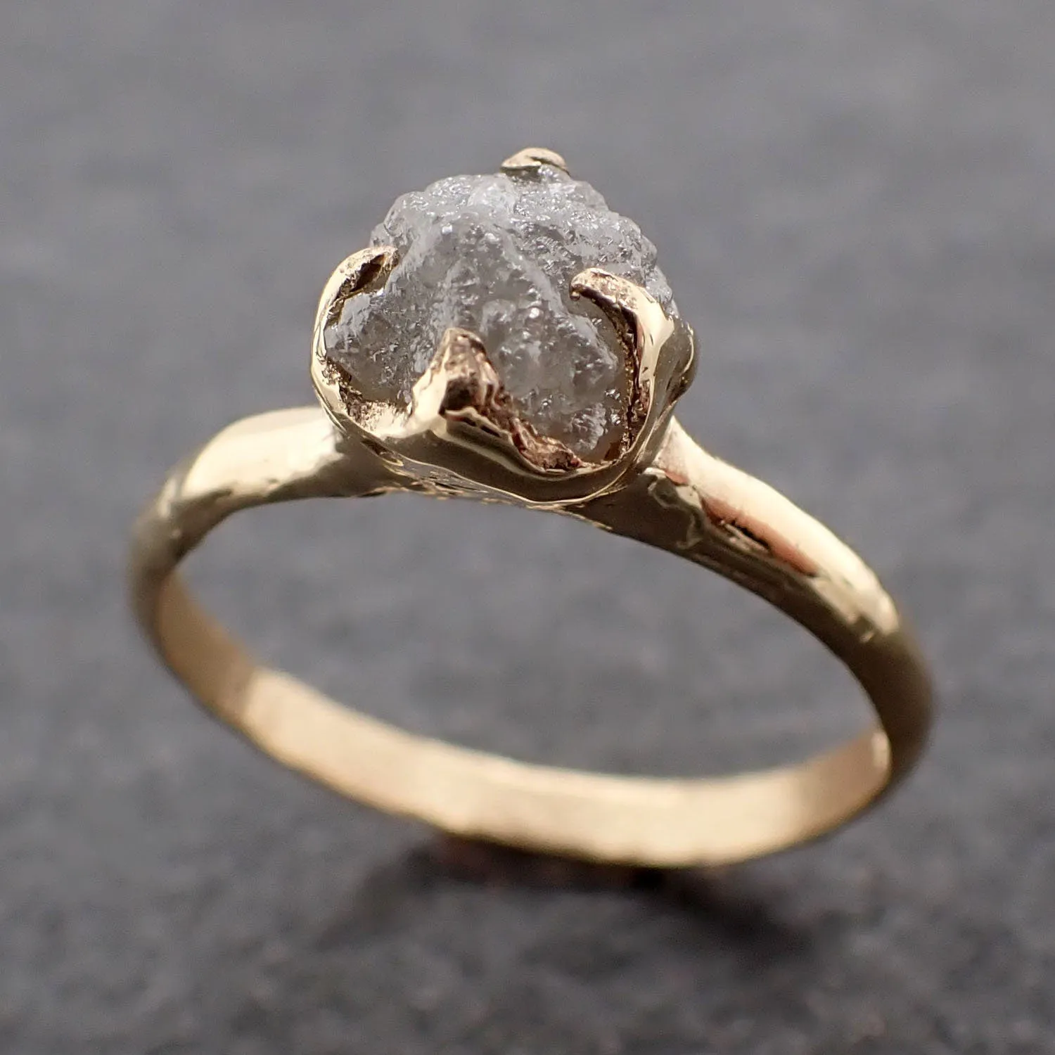 Raw Diamond Engagement Ring Rough Uncut Diamond Solitaire Recycled 14k yellow gold Conflict Free Diamond Wedding Promise 3070