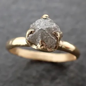 Raw Diamond Engagement Ring Rough Uncut Diamond Solitaire Recycled 14k yellow gold Conflict Free Diamond Wedding Promise 3070