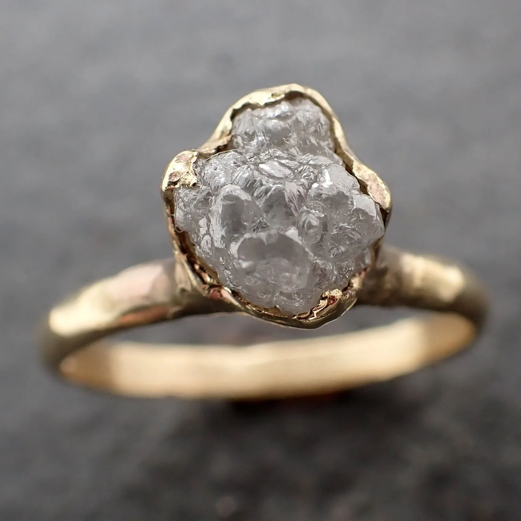 Raw Diamond Engagement Ring Rough Uncut Diamond Solitaire Recycled 14k yellow gold Conflict Free Diamond Wedding Promise 3125