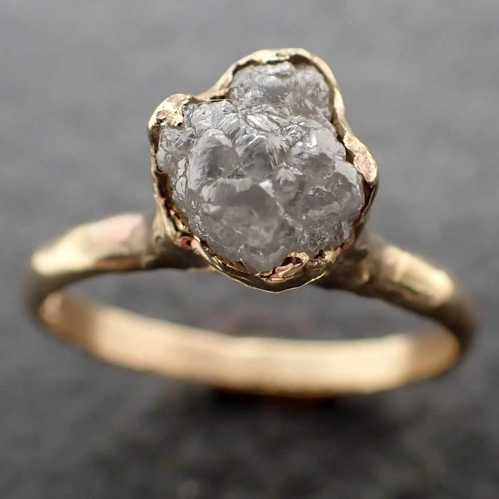 Raw Diamond Engagement Ring Rough Uncut Diamond Solitaire Recycled 14k yellow gold Conflict Free Diamond Wedding Promise 3125