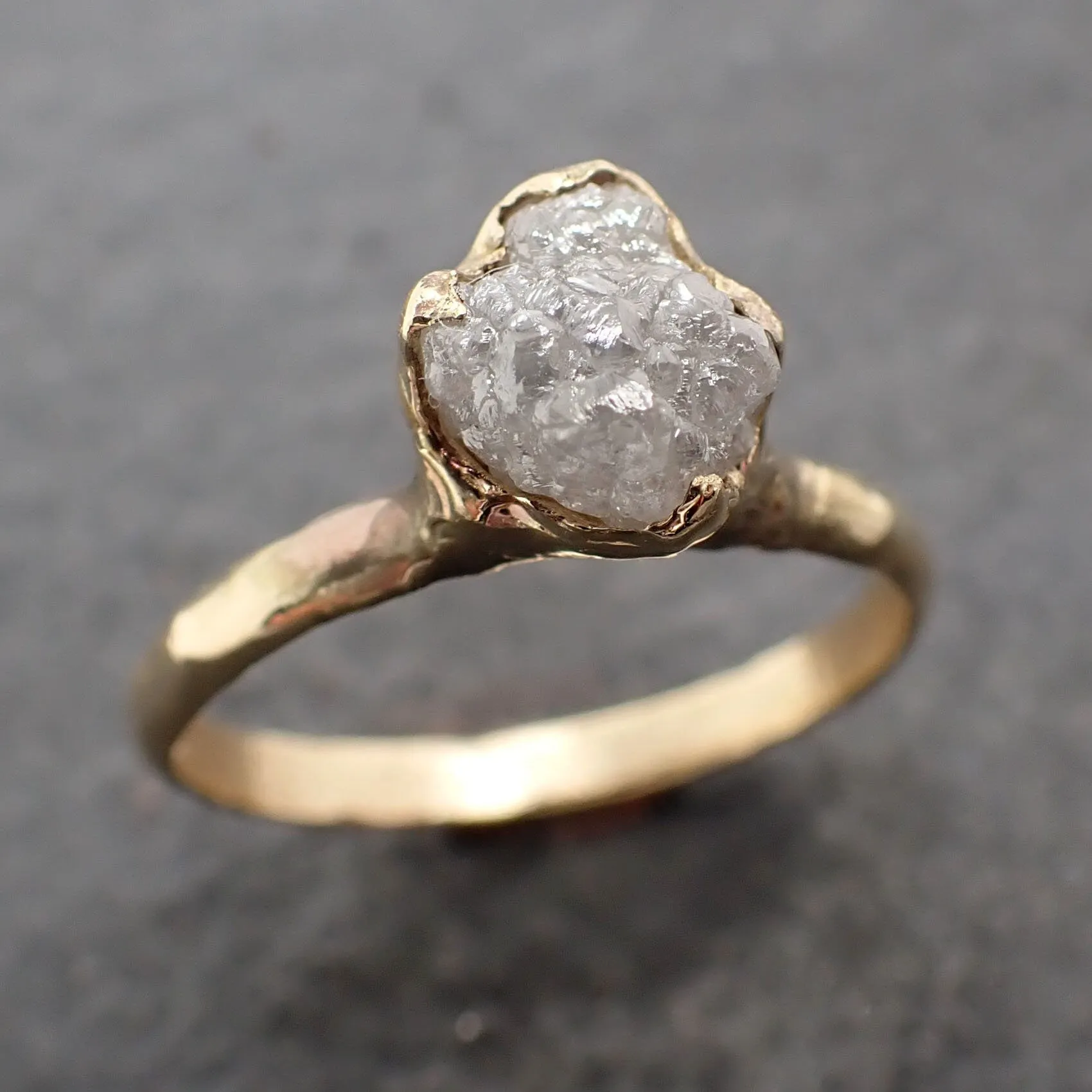 Raw Diamond Engagement Ring Rough Uncut Diamond Solitaire Recycled 14k yellow gold Conflict Free Diamond Wedding Promise 3125
