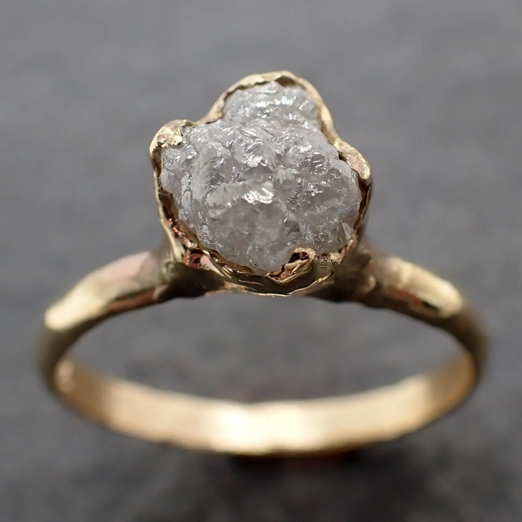 Raw Diamond Engagement Ring Rough Uncut Diamond Solitaire Recycled 14k yellow gold Conflict Free Diamond Wedding Promise 3125