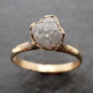 Raw Diamond Engagement Ring Rough Uncut Diamond Solitaire Recycled 14k yellow gold Conflict Free Diamond Wedding Promise 3125