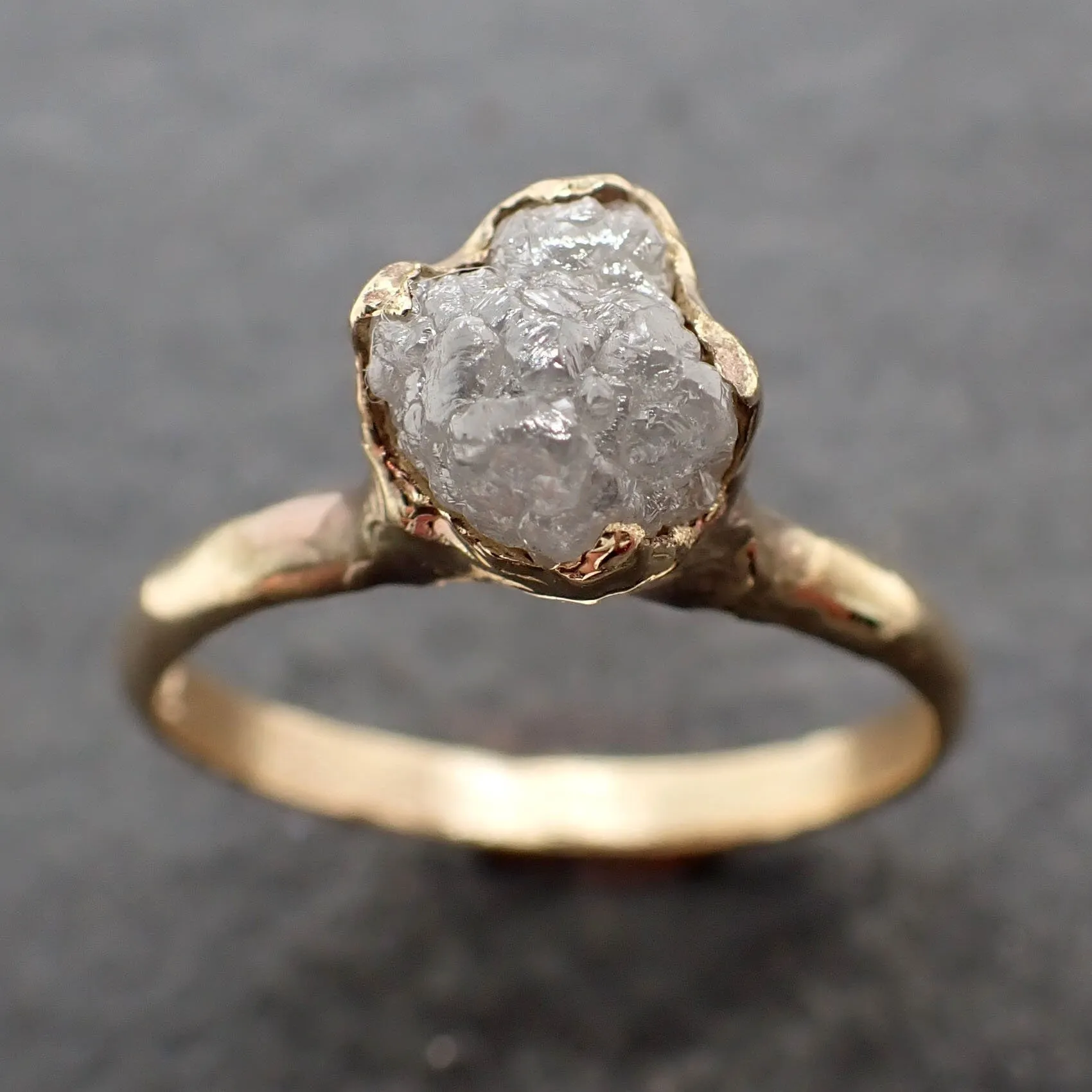Raw Diamond Engagement Ring Rough Uncut Diamond Solitaire Recycled 14k yellow gold Conflict Free Diamond Wedding Promise 3125