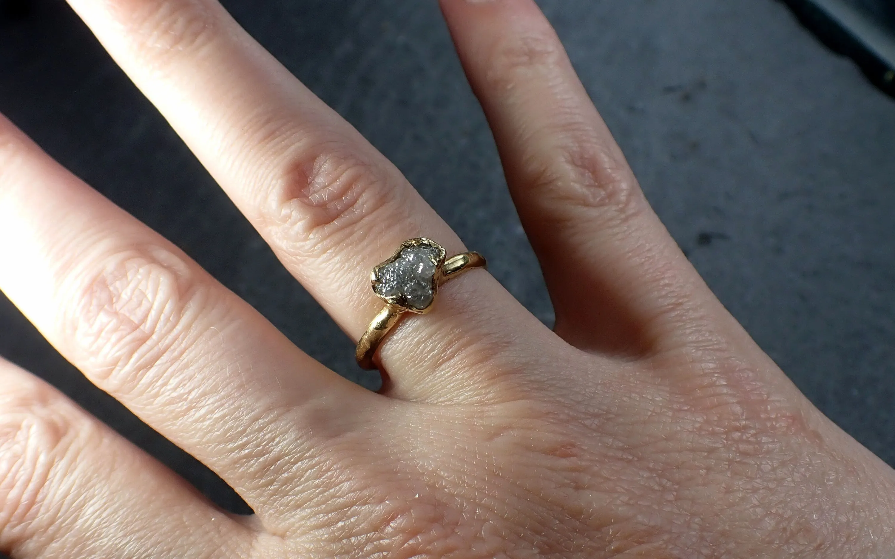 raw rough uncut diamond engagement ring rough diamond solitaire recycled 18k gold conflict free diamond wedding promise byangeline 3085 Alternative Engagement