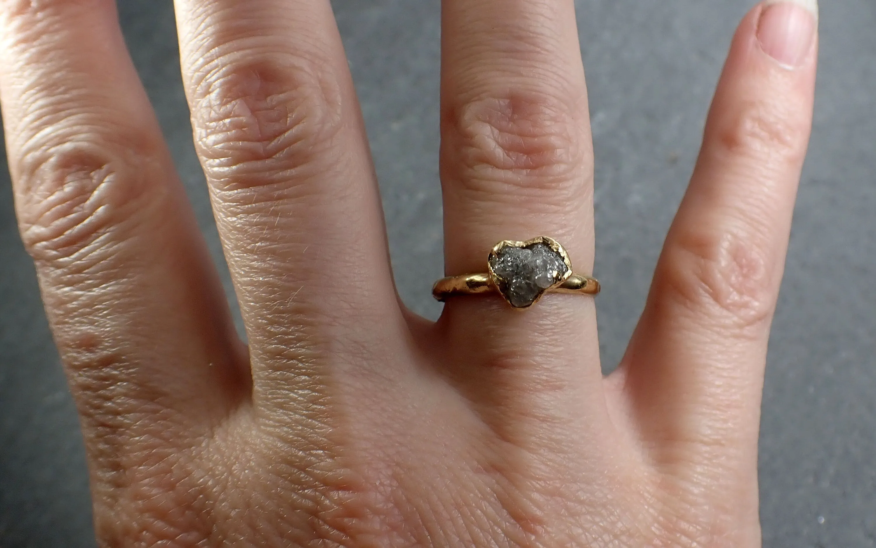 raw rough uncut diamond engagement ring rough diamond solitaire recycled 18k gold conflict free diamond wedding promise byangeline 3085 Alternative Engagement