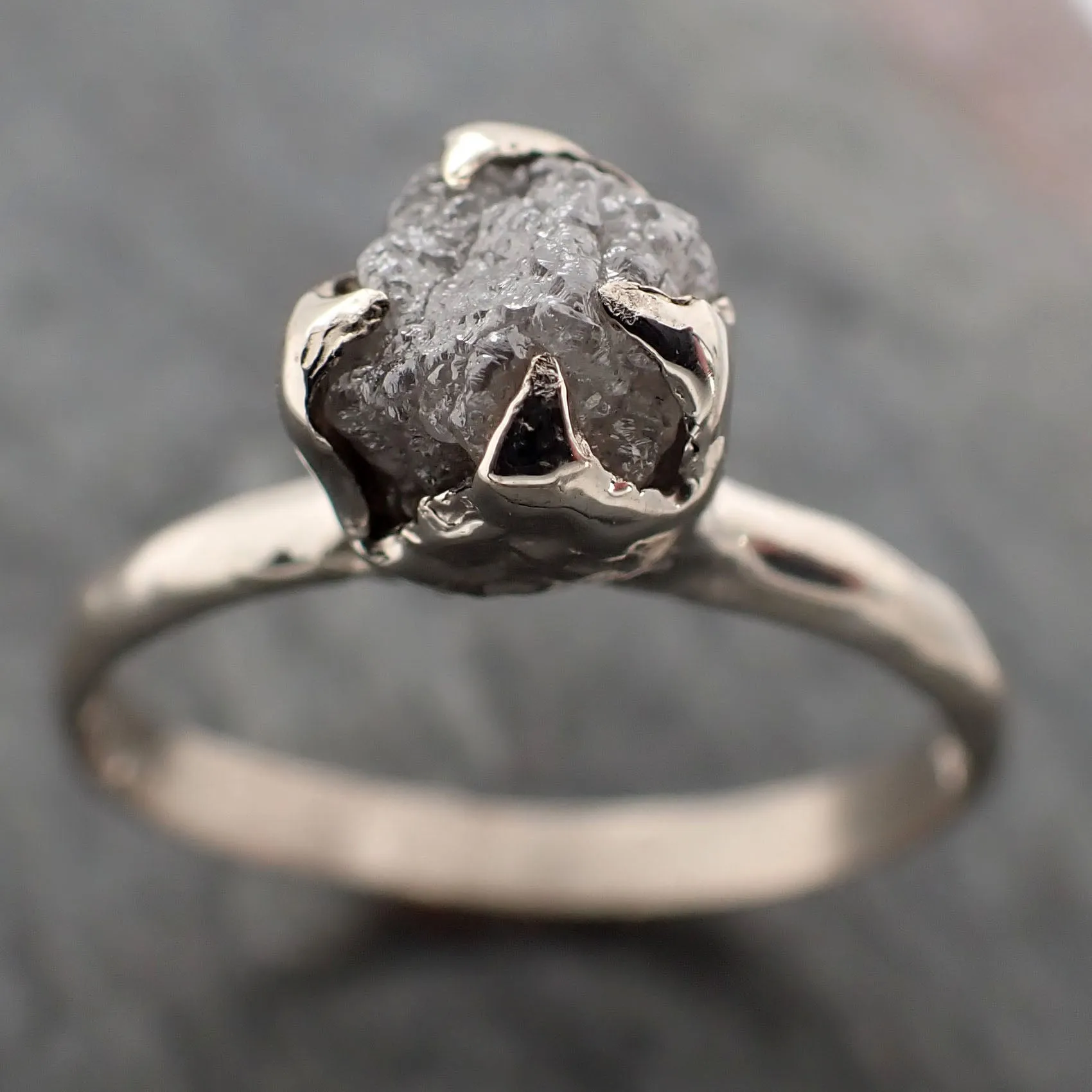 raw rough uncut diamond engagement ring solitaire 14k white gold conflict free diamond wedding promise 2328 Alternative Engagement