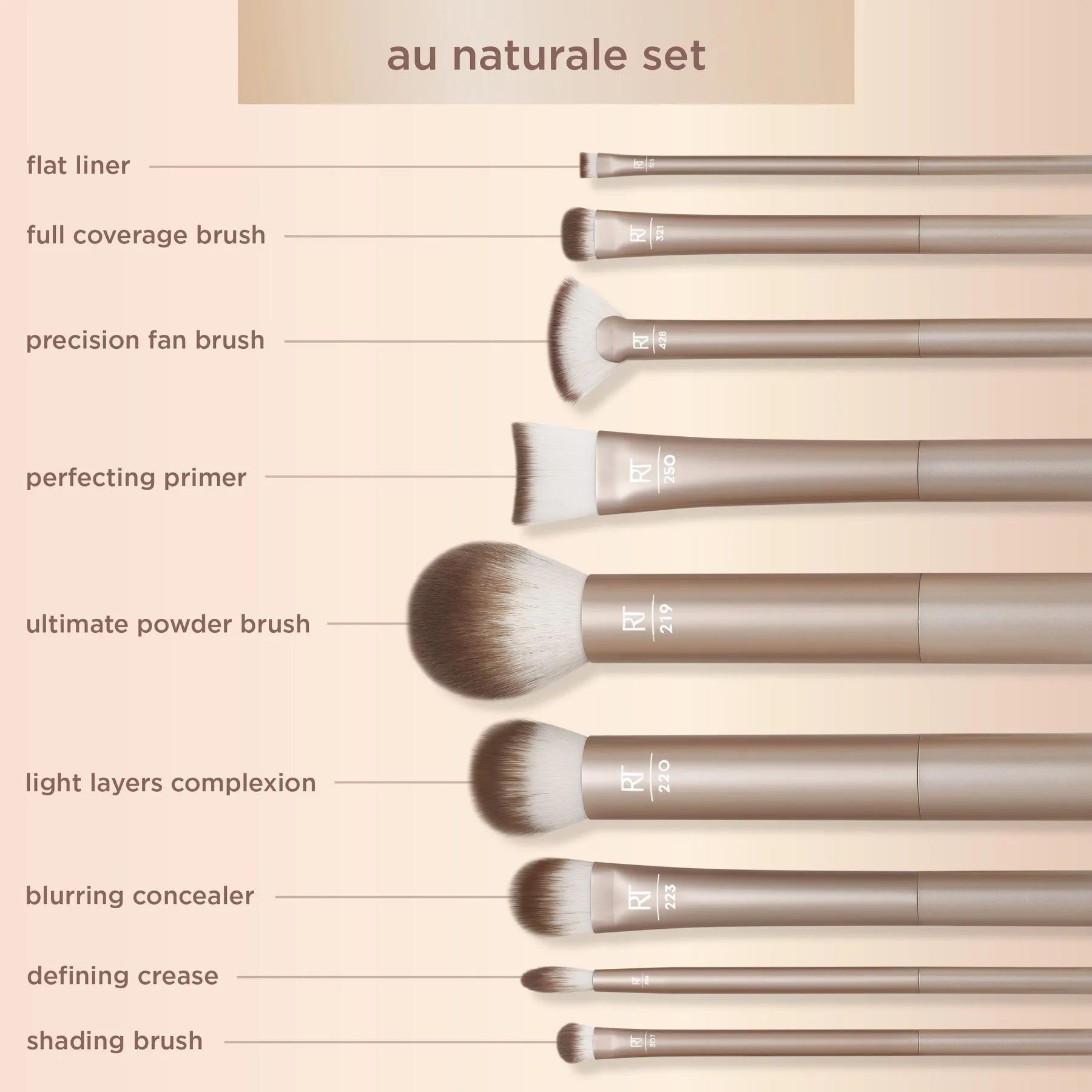 Real Techniques au natural brush kit 9 brushes