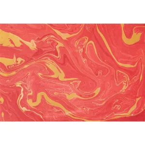 Red & Gold Marbled Paper Placemats