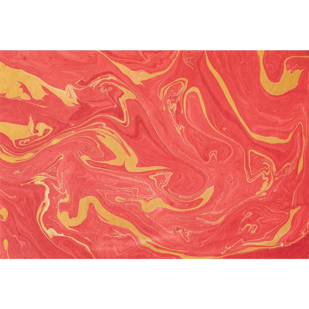 Red & Gold Marbled Paper Placemats