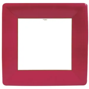 Red Square Paper Dinner Plates