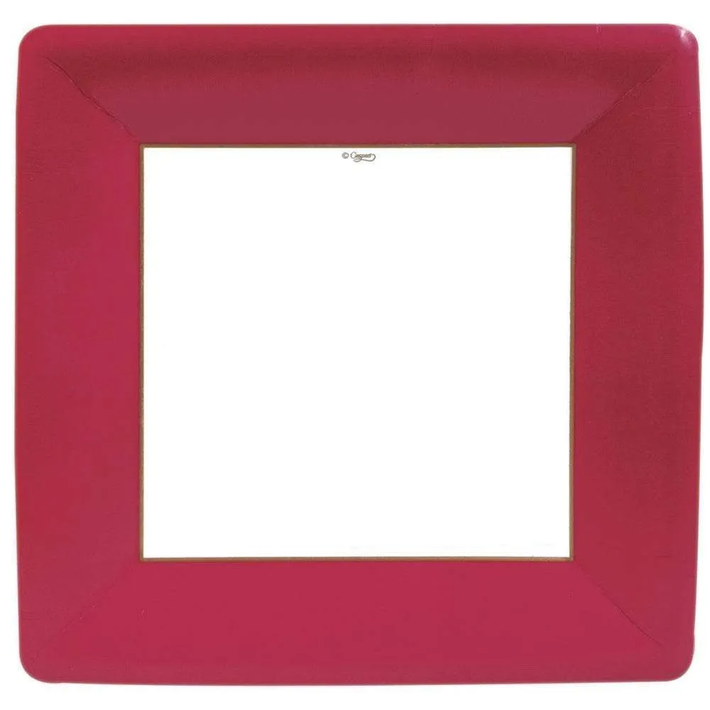 Red Square Paper Dinner Plates