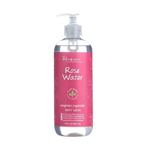 RENPURE PlantBased Organic Natural Rose Water Coconut Oil Body Wash, Sulfate Free Moisturizing Shower Gel Sensitive Skin with Pump for Women, Sandalwood, 19 Fl Oz