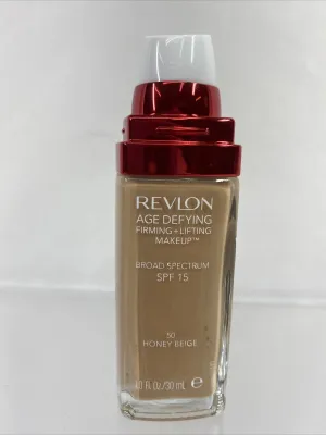 REVLON #50 Honey Beige Age Defying Firming Plus Lifting Foundation 1oz