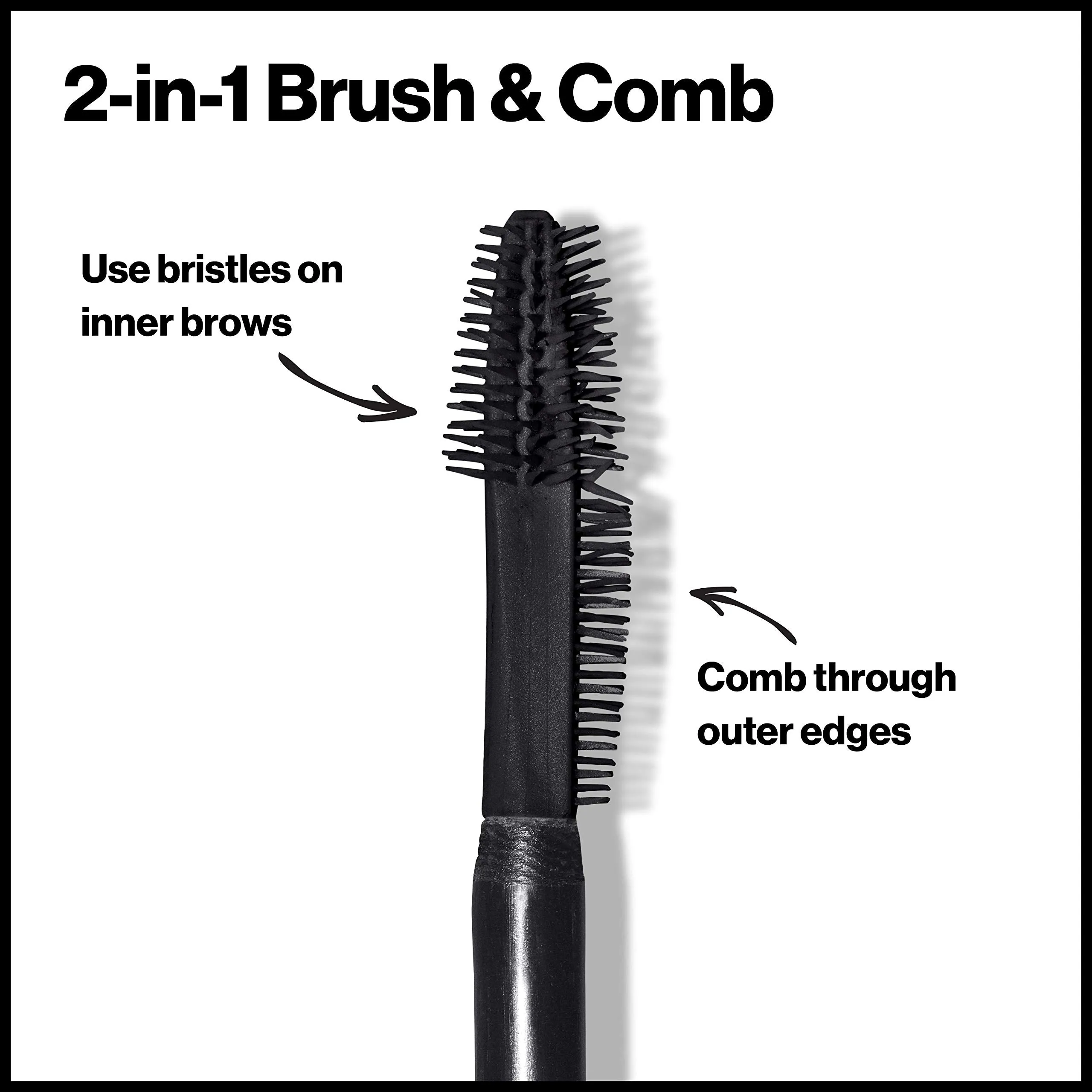 Revlon ColorStay Brow Fiber Filler, Longwearing & Volumizing Waterproof Eyebrow Gel, 305 Dark Brown, 0.23 fl. oz.