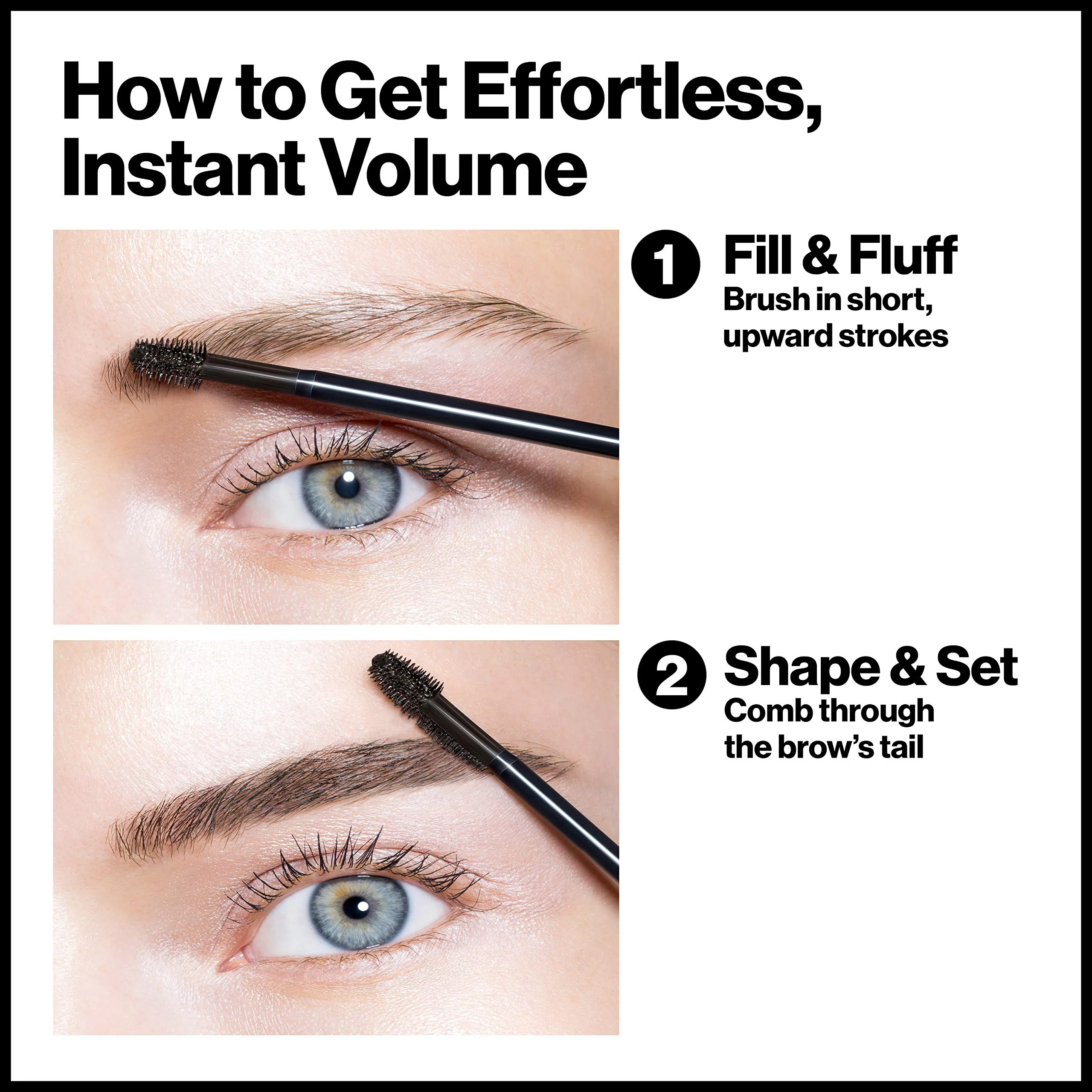Revlon ColorStay Brow Fiber Filler, Longwearing & Volumizing Waterproof Eyebrow Gel, 305 Dark Brown, 0.23 fl. oz.