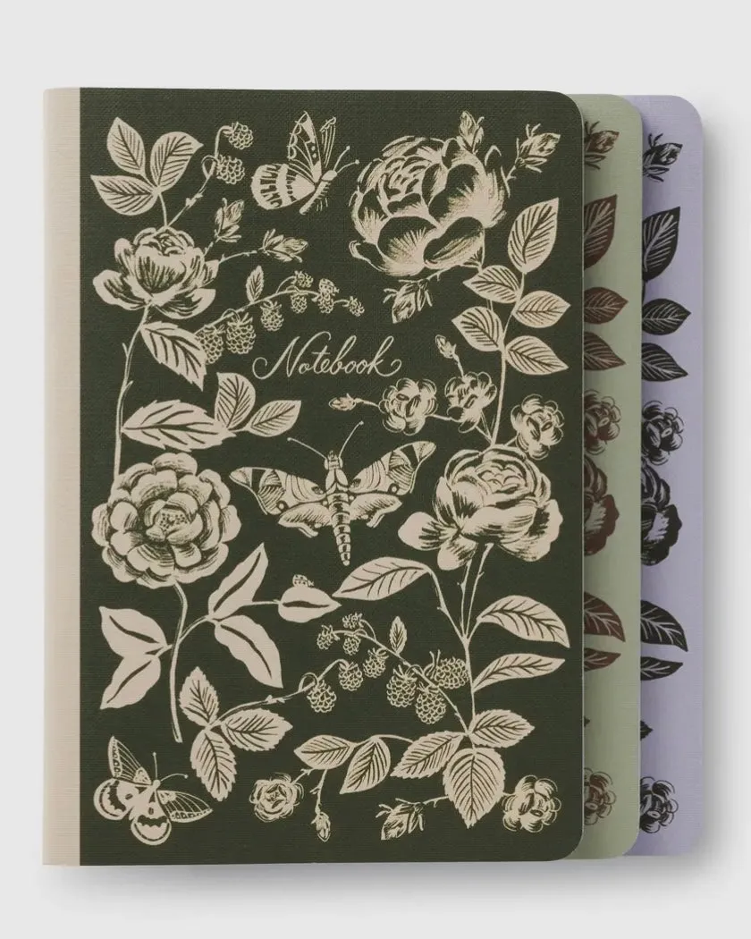 Rifle Paper Co. Set of 3 English Rose Notebooks