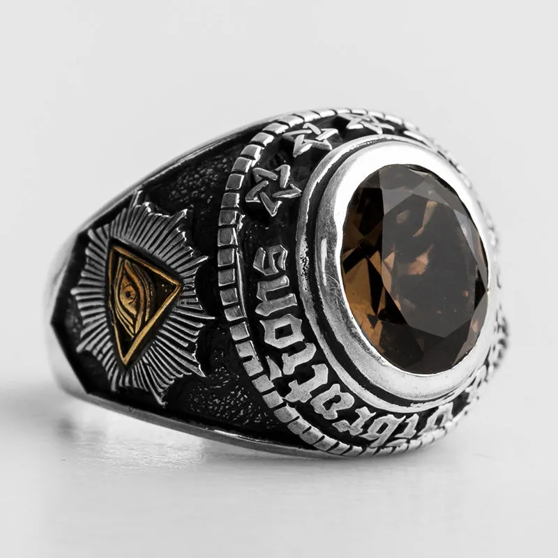 Ring for men personality goat head