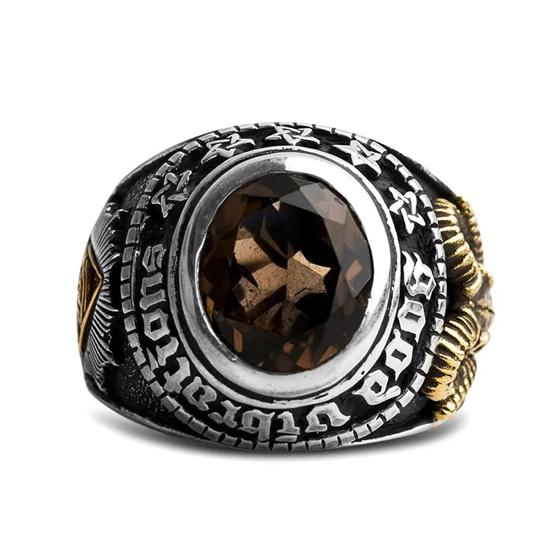 Ring for men personality goat head