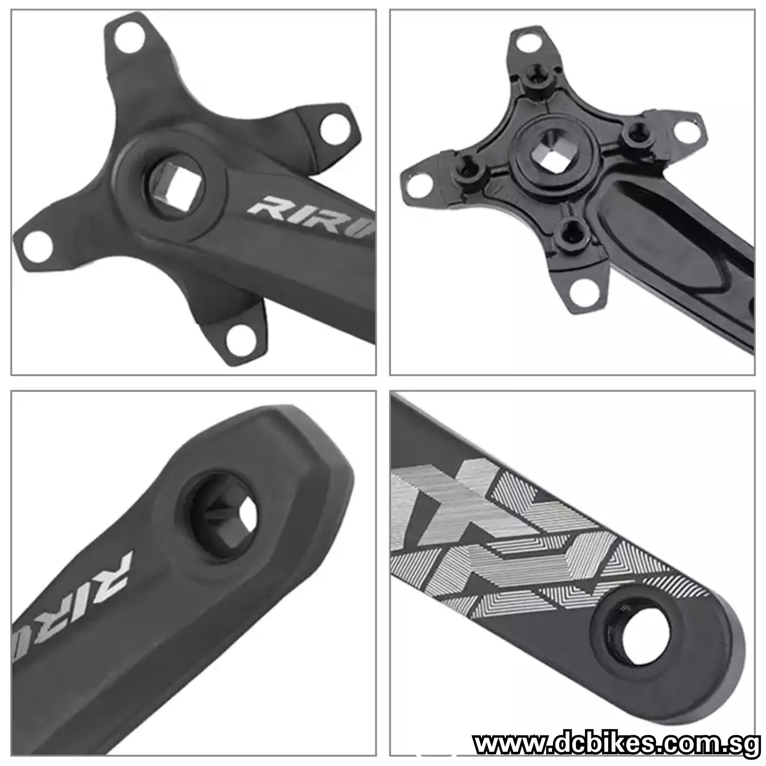 RIRO 104bcd Square Tapered MTB Single Speed Black Crank Arms