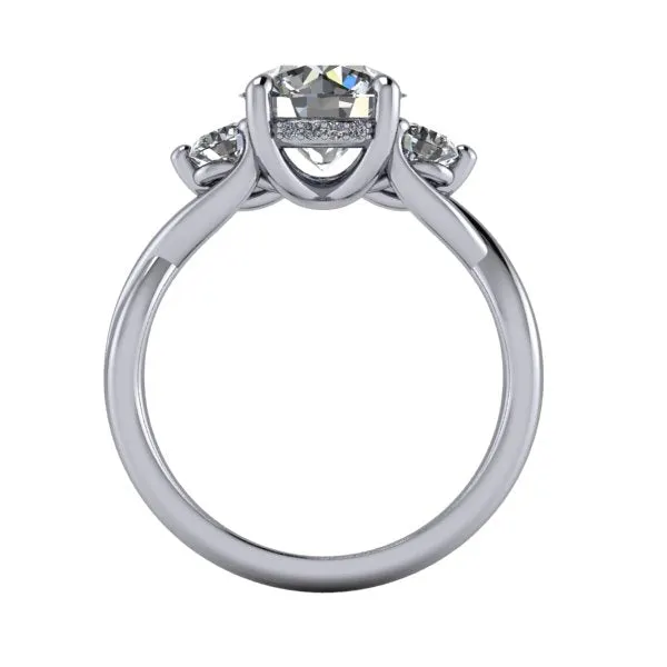 River Three-Stone Infinity Inspired Engagement Ring (Setting Only)
