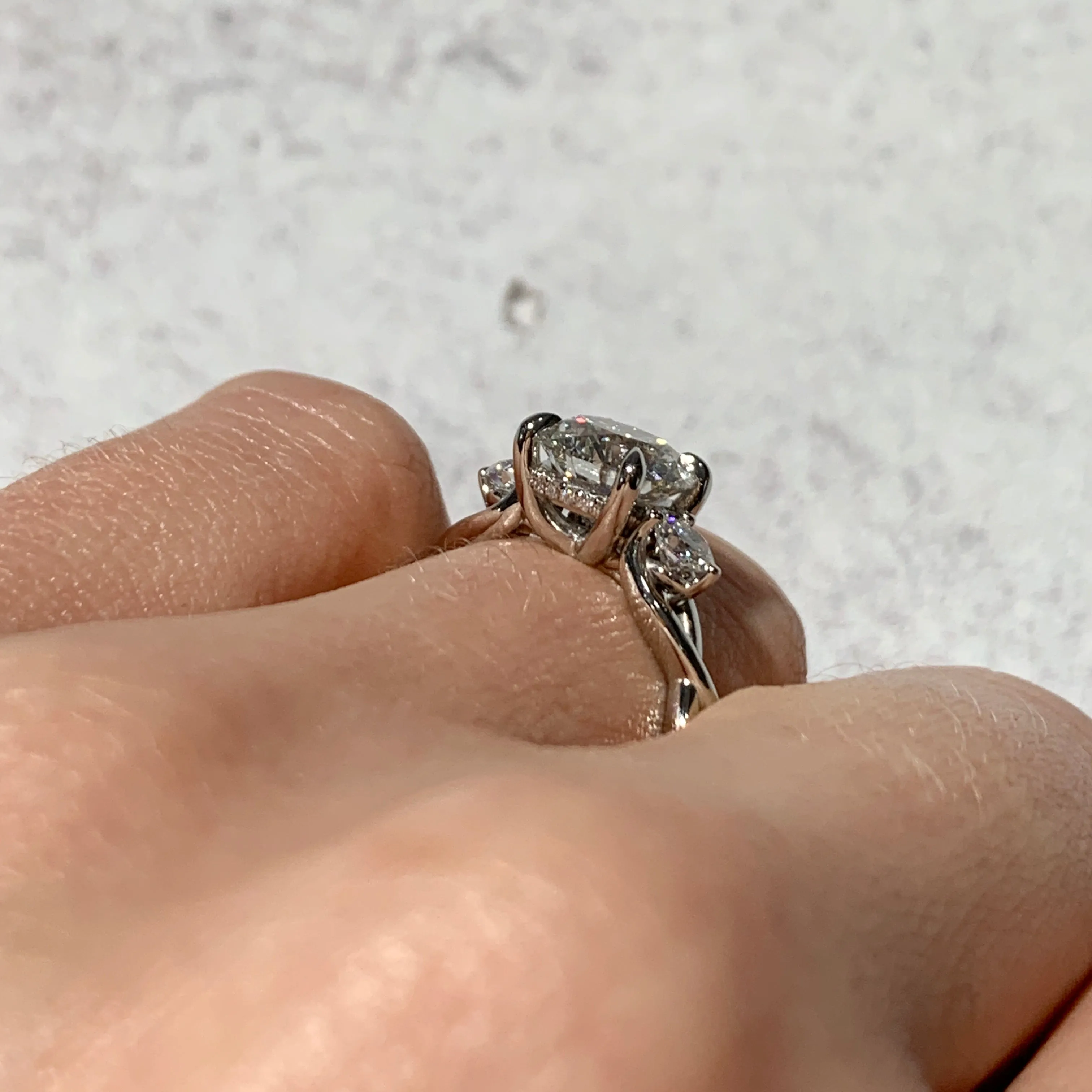 River Three-Stone Infinity Inspired Engagement Ring (Setting Only)