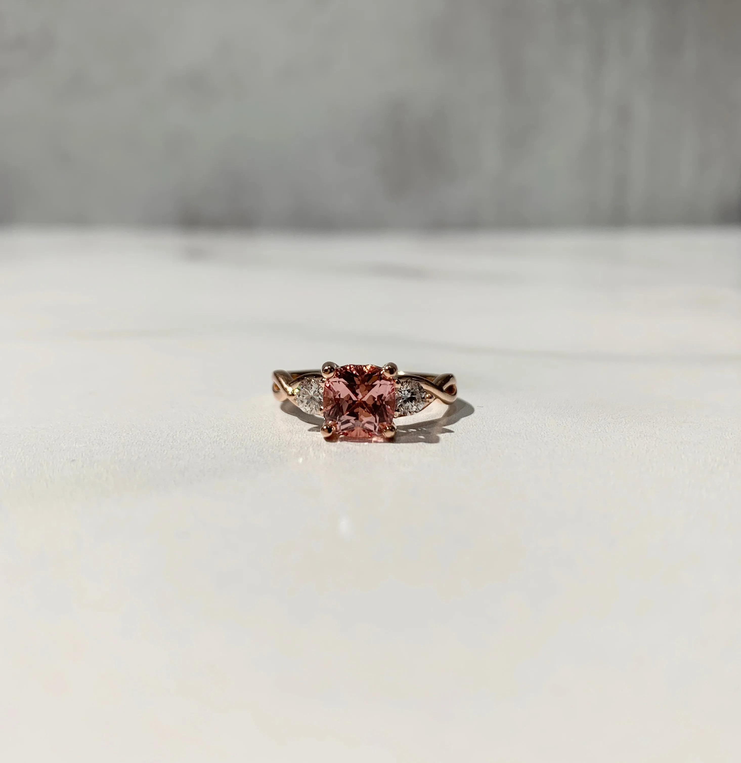 River Three-Stone Infinity Inspired Engagement Ring (Setting Only)