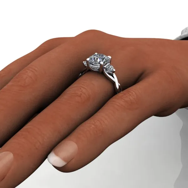 River Three-Stone Infinity Inspired Engagement Ring (Setting Only)