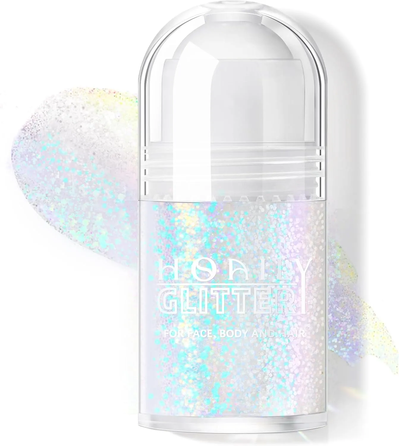 Roll-On Holographic Body Glitter Gel for Body Face Hair, Chameleon Color Changing Glitter Gel under Light, Chunky Mermaid Sequins Festival Party Body Shimmer Glitter Makeup (8# Sparkling Pink)