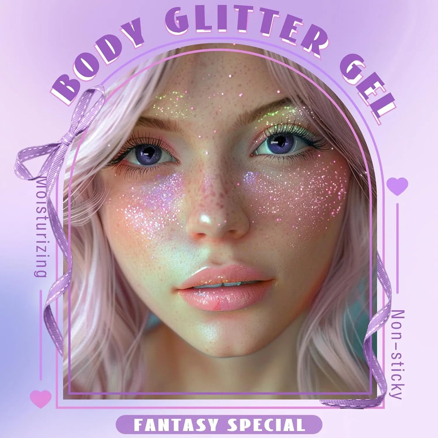 Roll-On Holographic Body Glitter Gel for Body Face Hair, Chameleon Color Changing Glitter Gel under Light, Chunky Mermaid Sequins Festival Party Body Shimmer Glitter Makeup (8# Sparkling Pink)