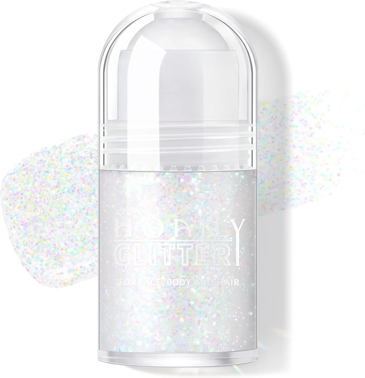 Roll-On Holographic Body Glitter Gel for Body Face Hair, Chameleon Color Changing Glitter Gel under Light, Chunky Mermaid Sequins Festival Party Body Shimmer Glitter Makeup (8# Sparkling Pink)