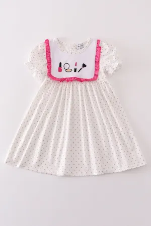 Rose makeup embroidery girl dress