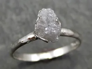 rough diamond engagement ring raw 14k white gold ring wedding diamond solitaire rough diamond ring byangeline 0641 Alternative Engagement