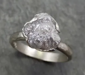 rough diamond engagement ring raw 14k white gold ring wedding diamond solitaire rough diamond ring byangeline 0650 Alternative Engagement