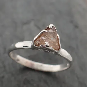 rough pink sapphire sterling silver ring gemstone solitaire recycled statement ss00075 Alternative Engagement