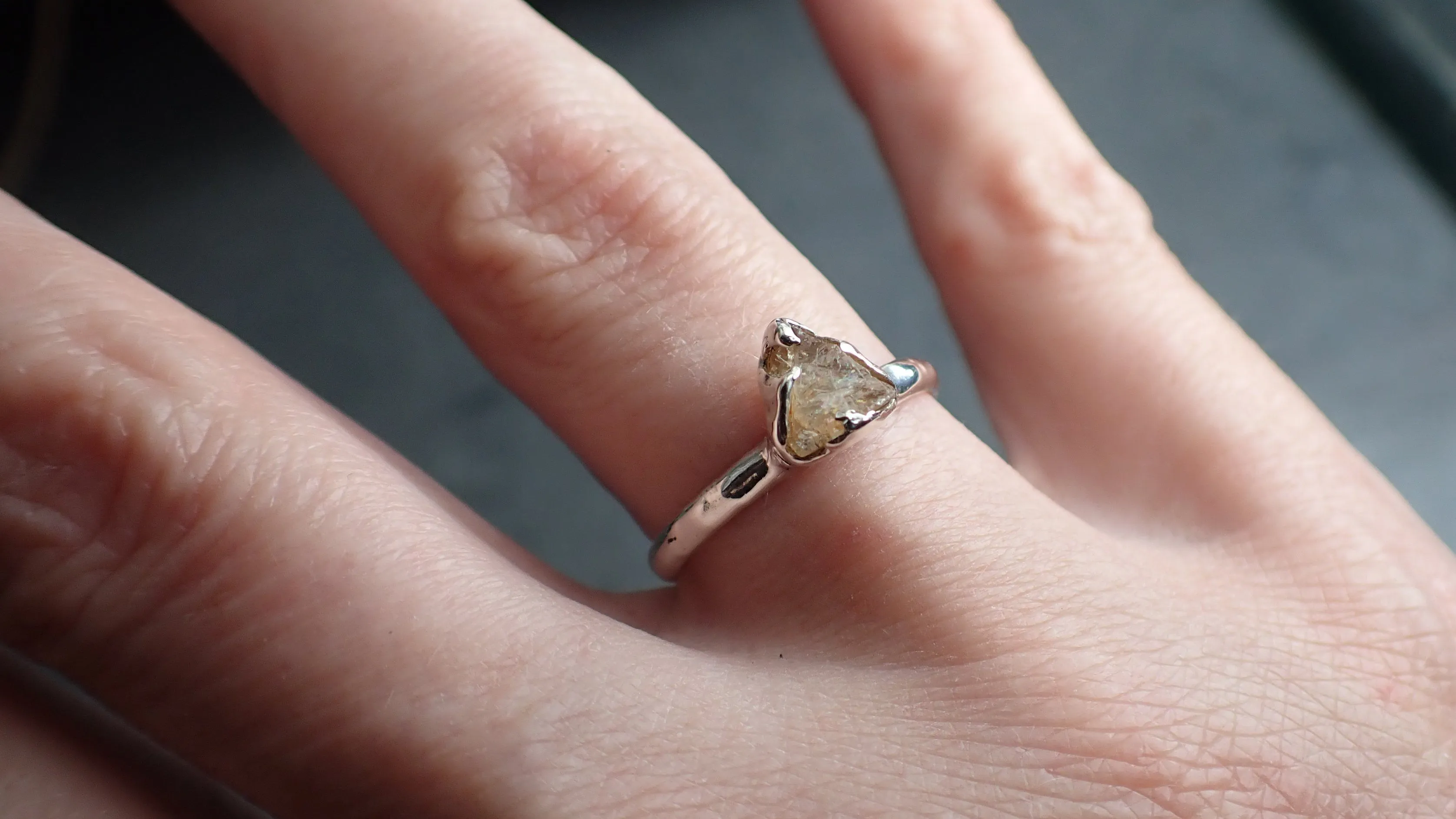 rough pink sapphire sterling silver ring gemstone solitaire recycled statement ss00075 Alternative Engagement