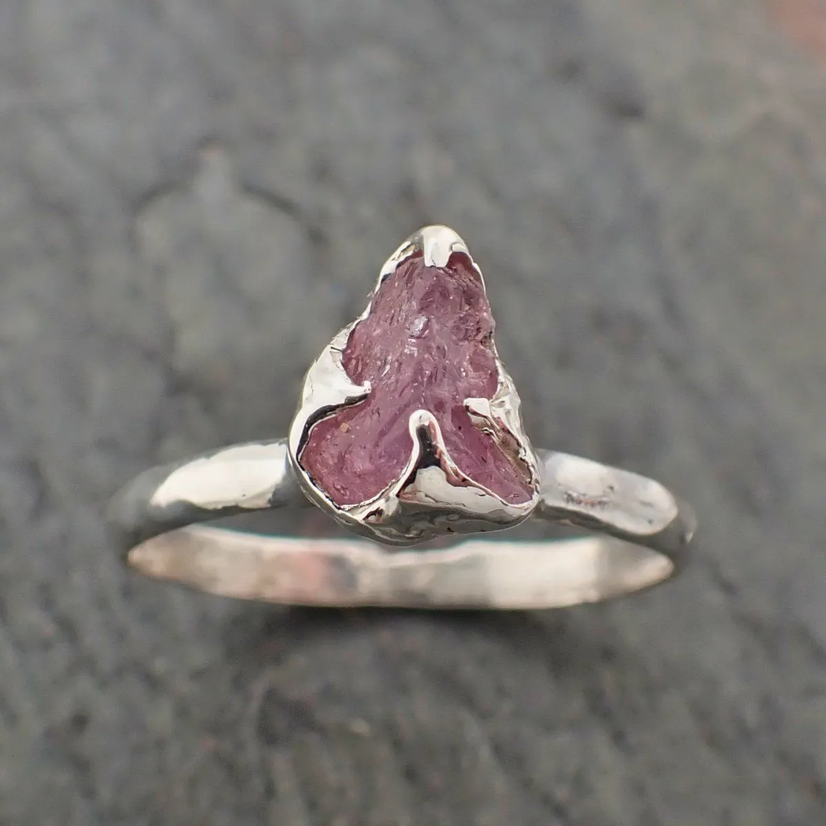 rough sapphire sterling silver ring gemstone solitaire recycled statement ss00066 Alternative Engagement