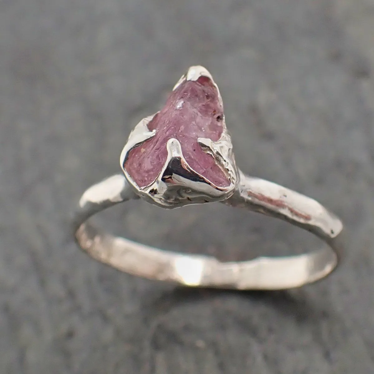 rough sapphire sterling silver ring gemstone solitaire recycled statement ss00066 Alternative Engagement