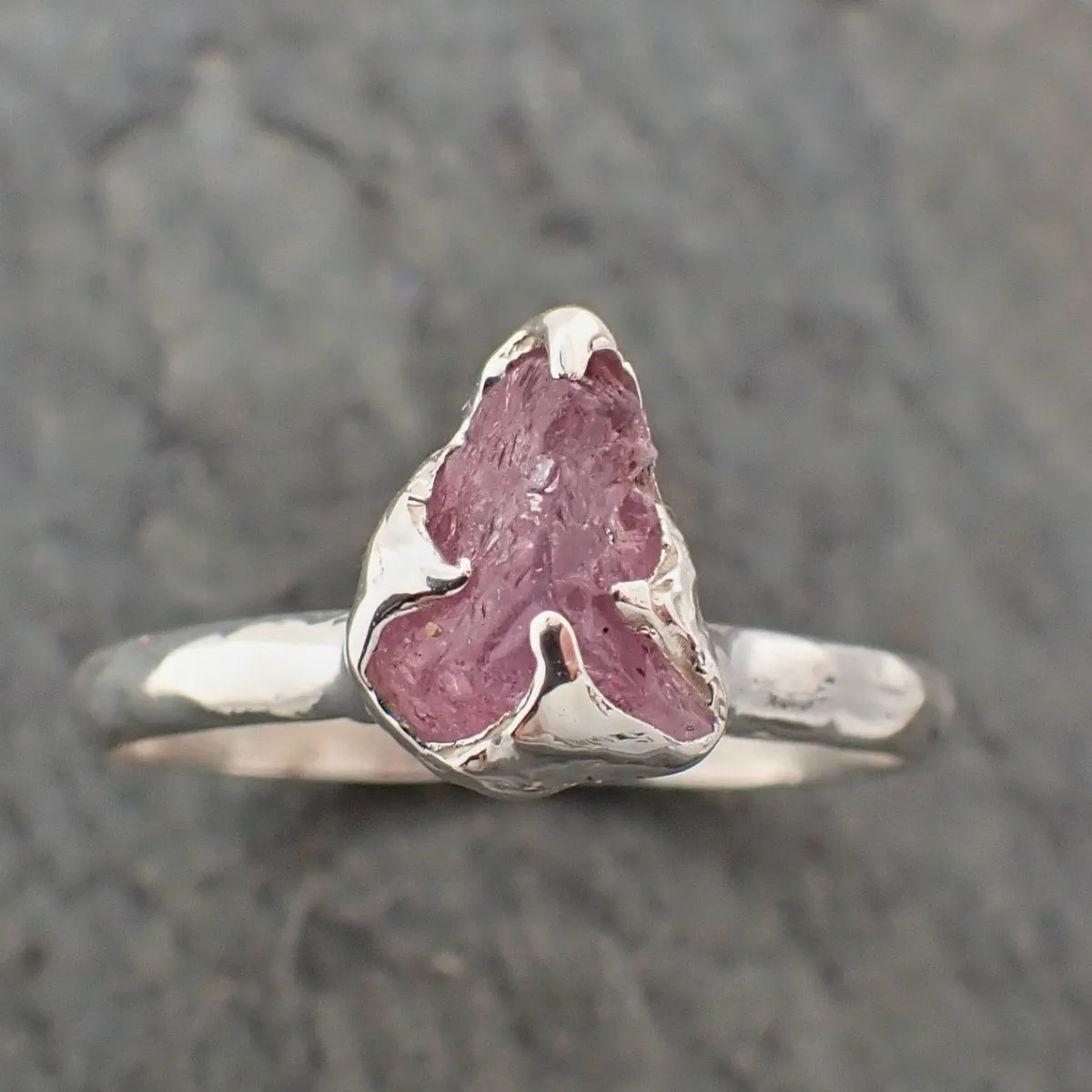 rough sapphire sterling silver ring gemstone solitaire recycled statement ss00066 Alternative Engagement