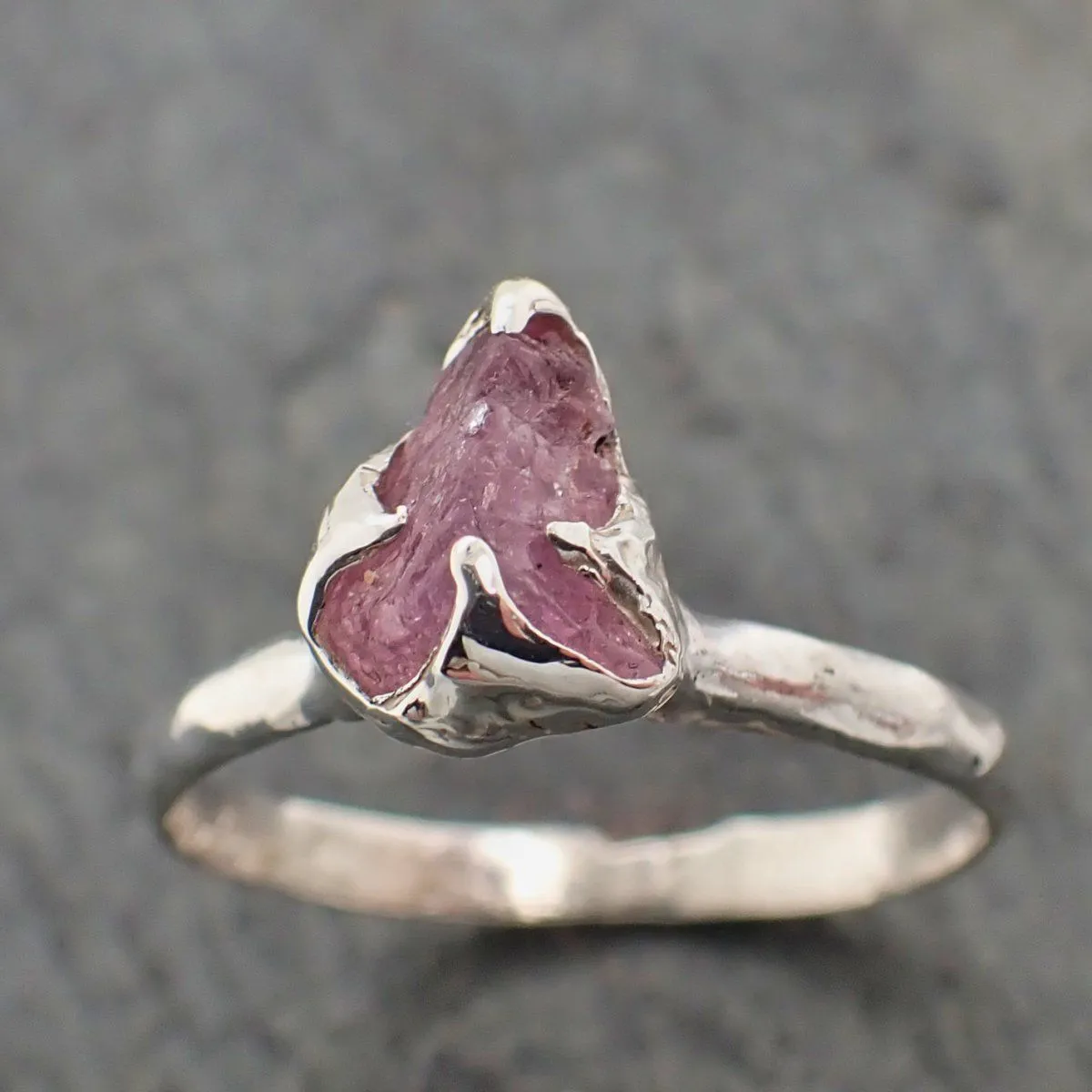 rough sapphire sterling silver ring gemstone solitaire recycled statement ss00066 Alternative Engagement