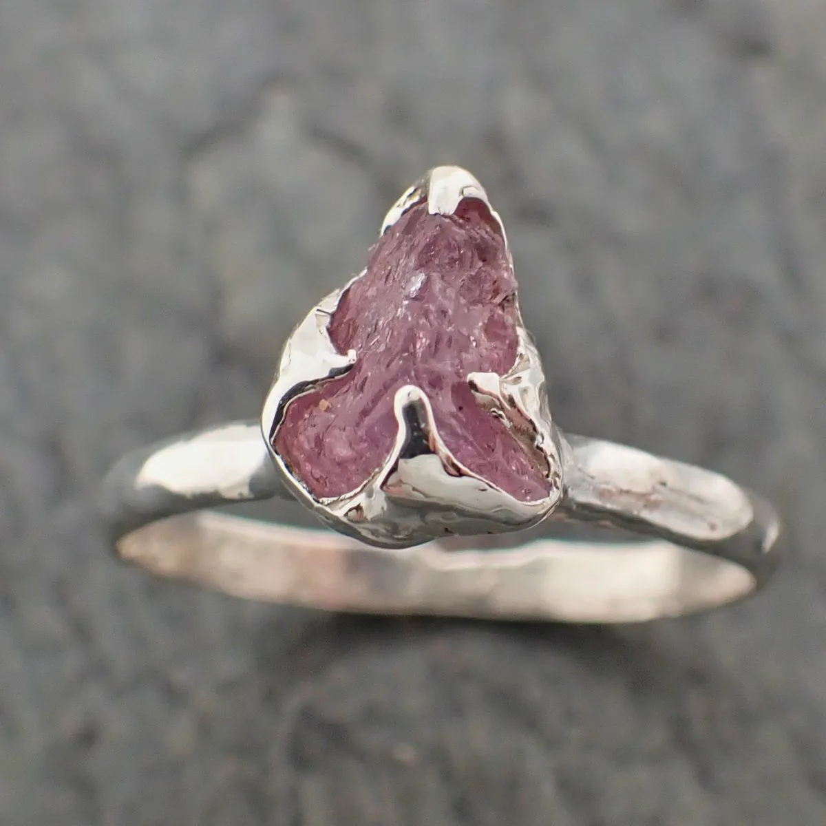rough sapphire sterling silver ring gemstone solitaire recycled statement ss00066 Alternative Engagement