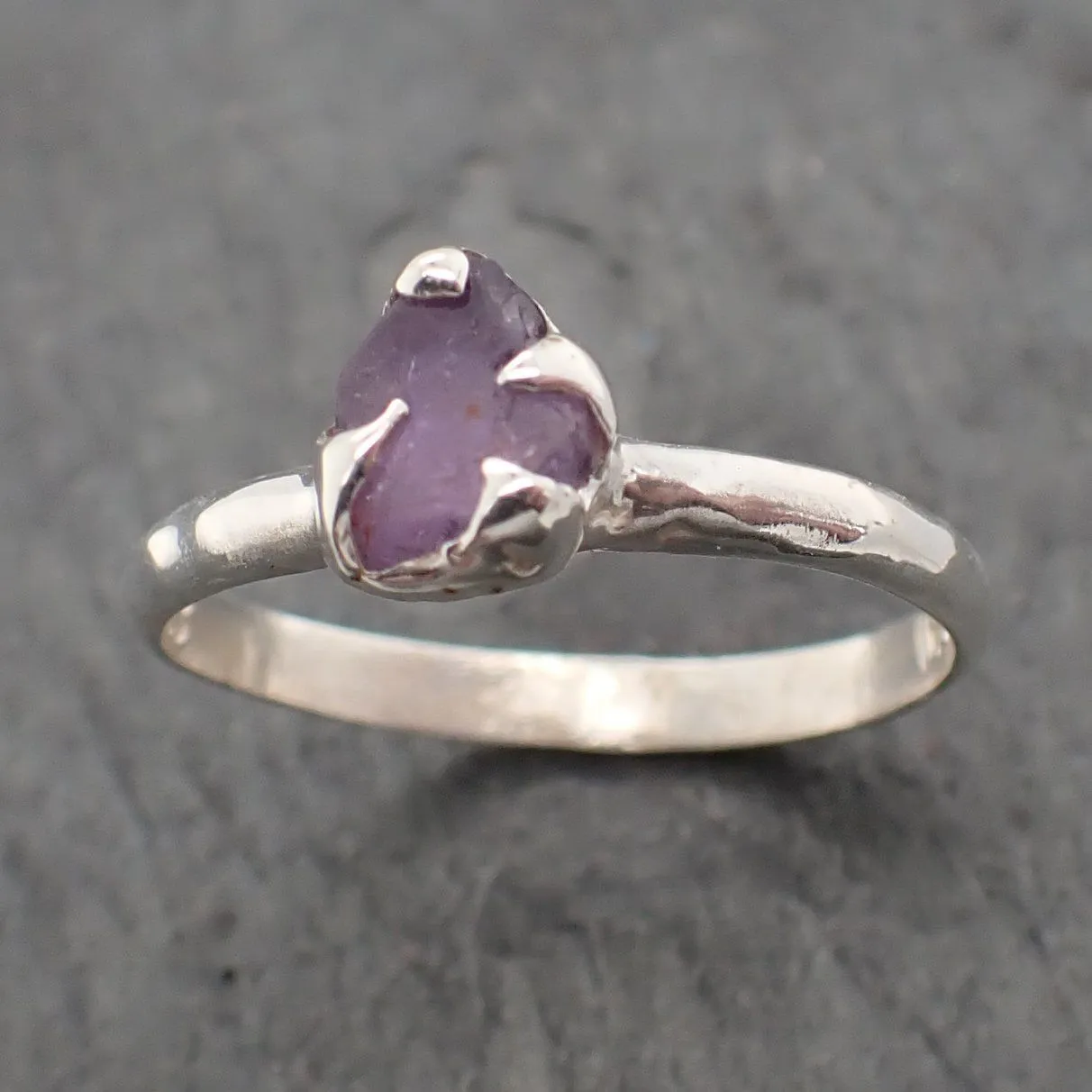 rough sapphire sterling silver ring gemstone solitaire recycled statement ss00072 Alternative Engagement