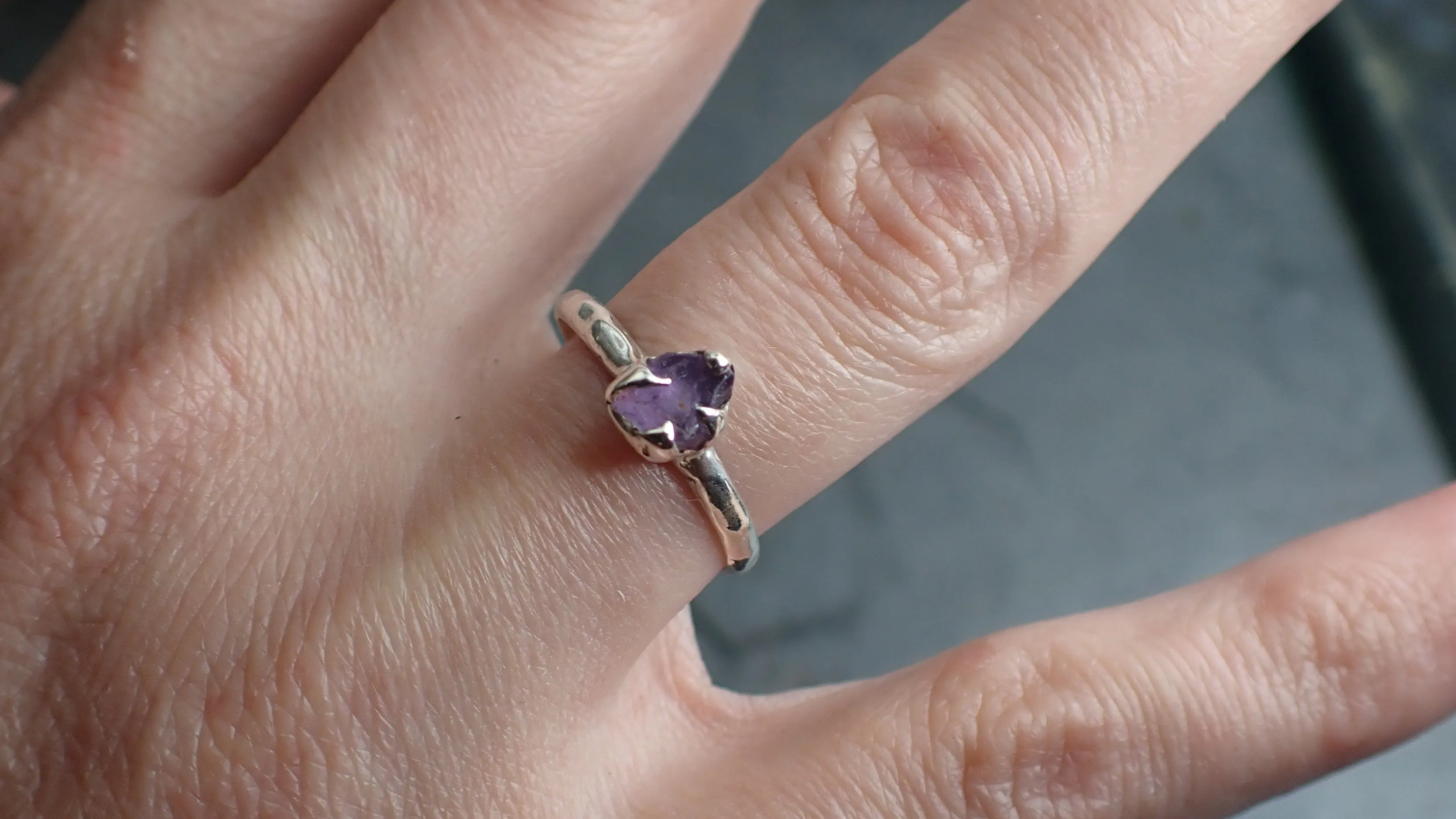 rough sapphire sterling silver ring gemstone solitaire recycled statement ss00072 Alternative Engagement