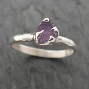 rough sapphire sterling silver ring gemstone solitaire recycled statement ss00072 Alternative Engagement