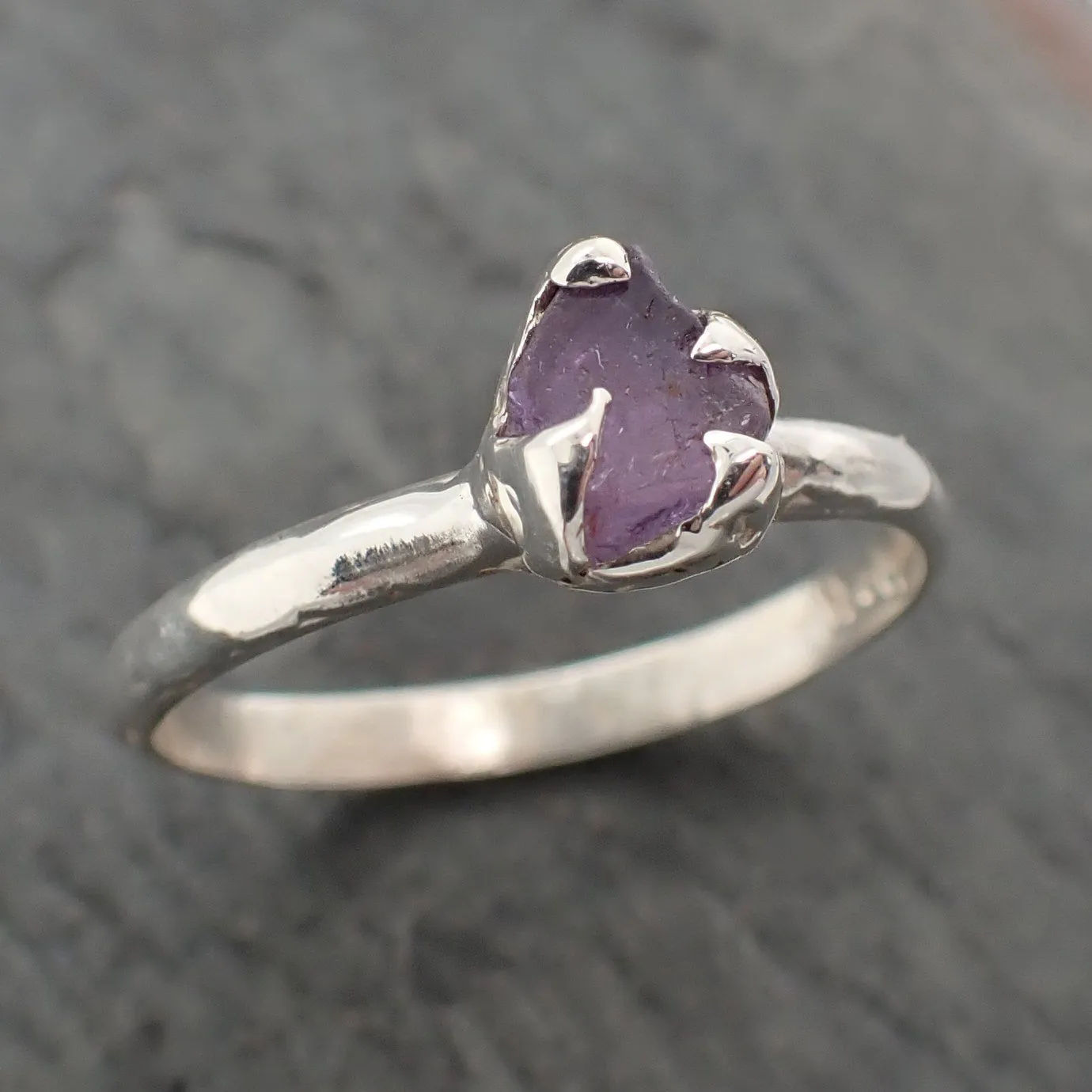 rough sapphire sterling silver ring gemstone solitaire recycled statement ss00072 Alternative Engagement