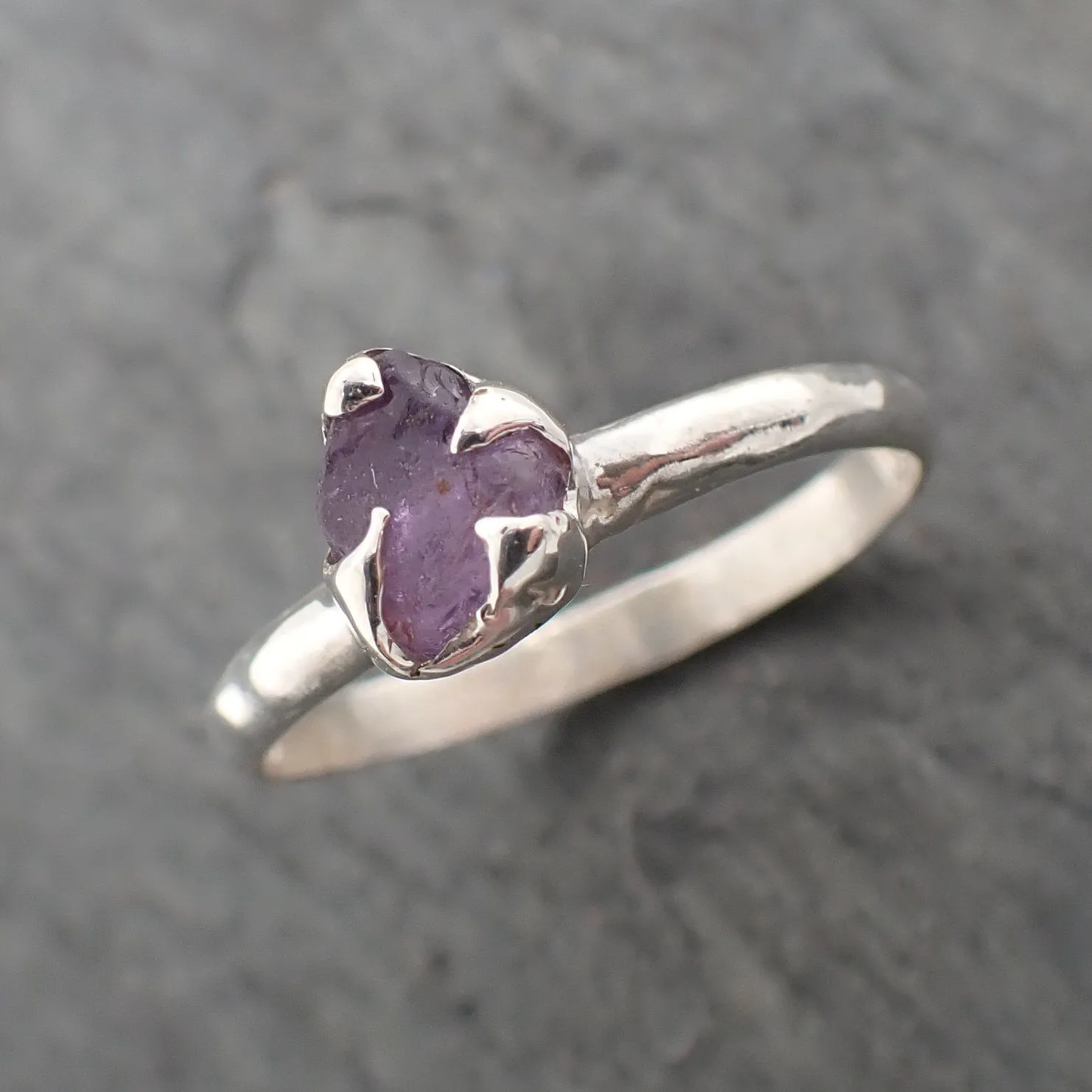 rough sapphire sterling silver ring gemstone solitaire recycled statement ss00072 Alternative Engagement