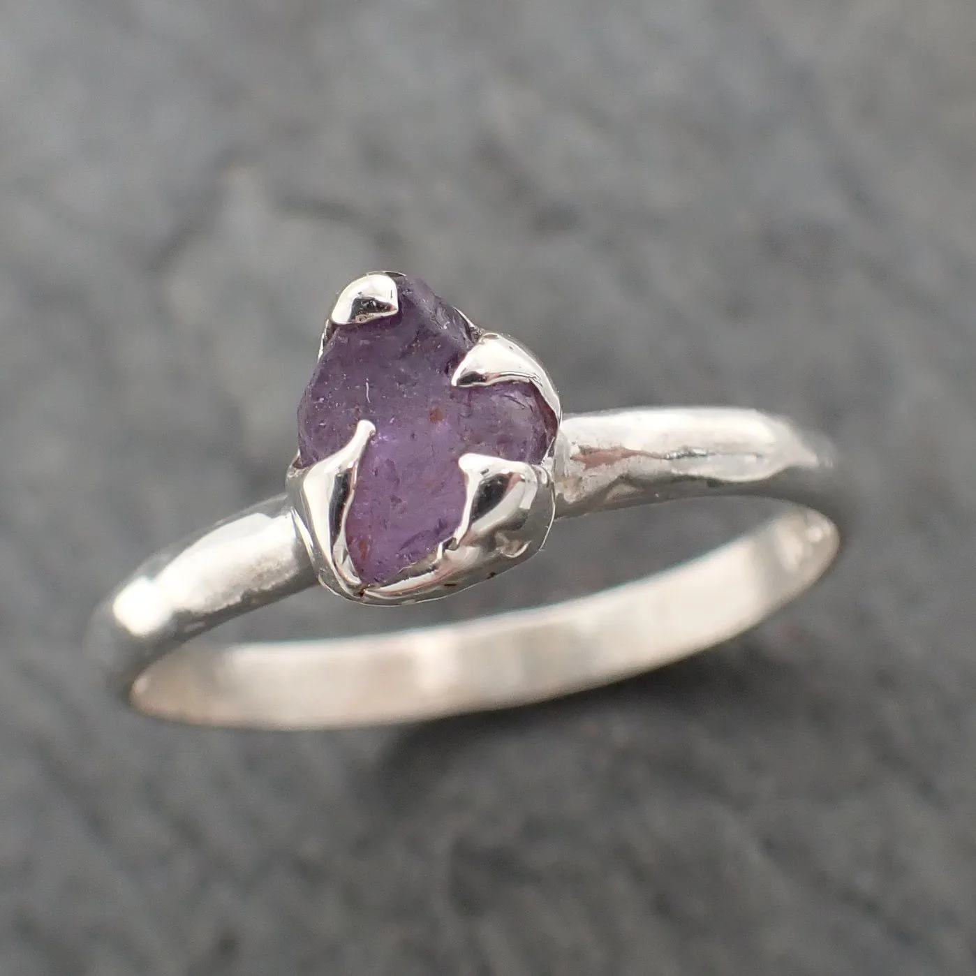 rough sapphire sterling silver ring gemstone solitaire recycled statement ss00072 Alternative Engagement