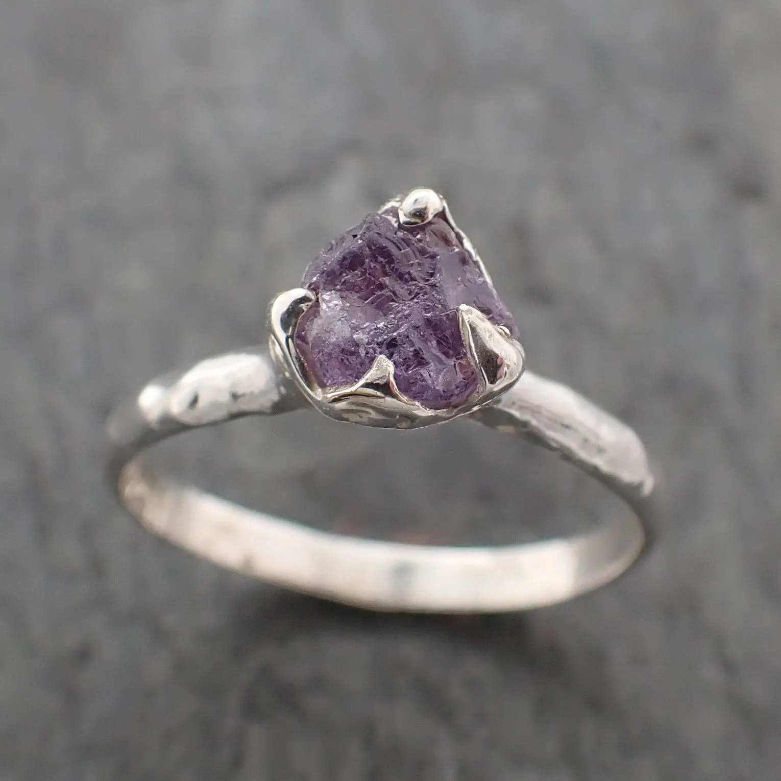 rough sapphire sterling silver ring gemstone solitaire recycled statement ss00076 Alternative Engagement