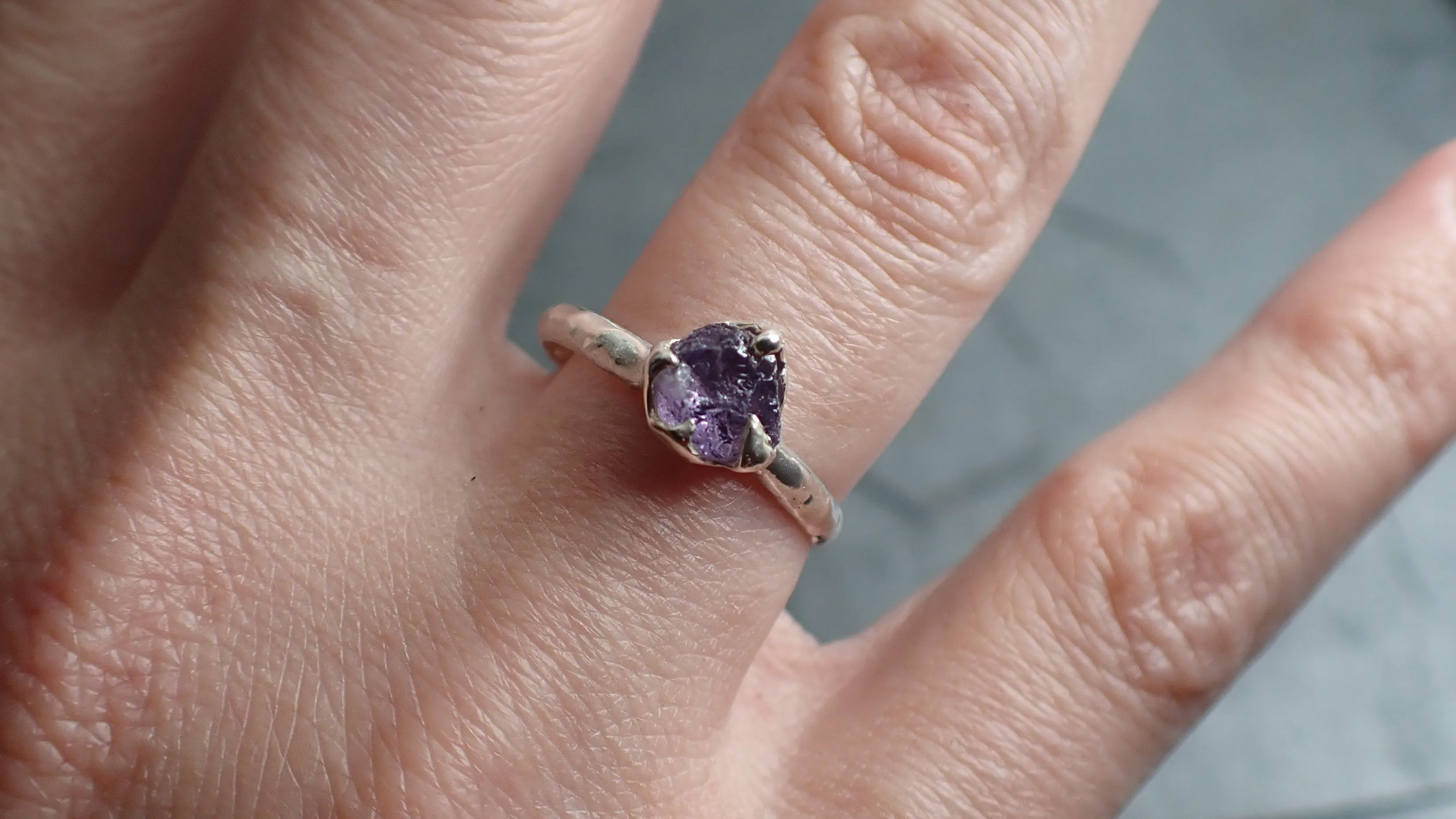 rough sapphire sterling silver ring gemstone solitaire recycled statement ss00076 Alternative Engagement