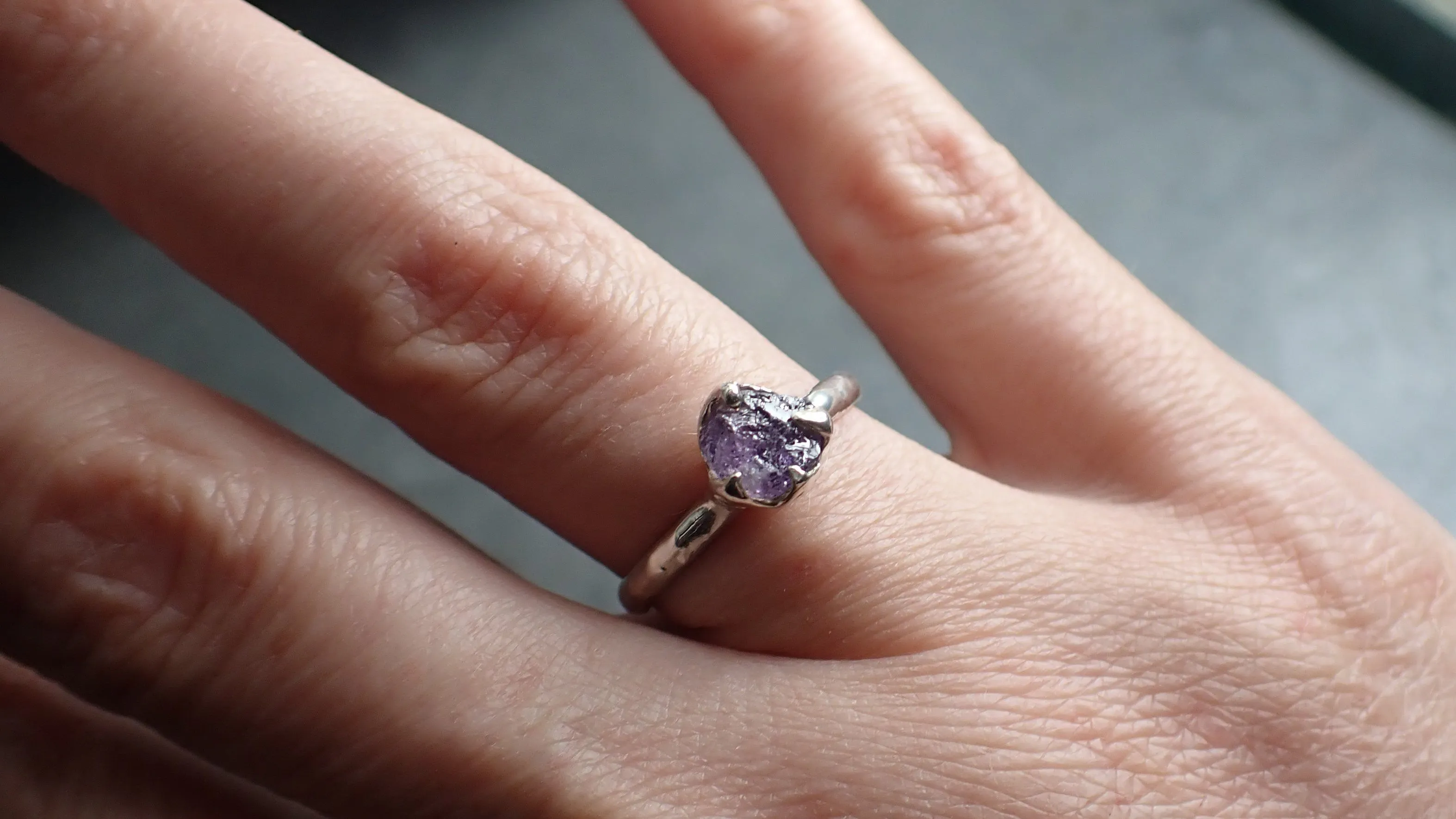 rough sapphire sterling silver ring gemstone solitaire recycled statement ss00076 Alternative Engagement